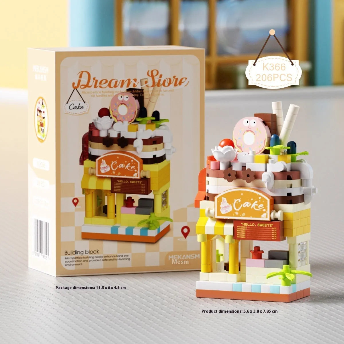 City Street View Building Blocks plastic construction set with hamburger shop theme, 207 pieces for children's educational play