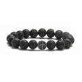 Volcanic colour agate geometry bracelet with stainless steel clasp showing 10mm geometric beads