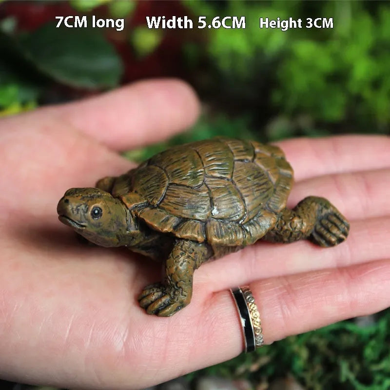 Green simulation turtle resin garden ornament for miniature landscapes
