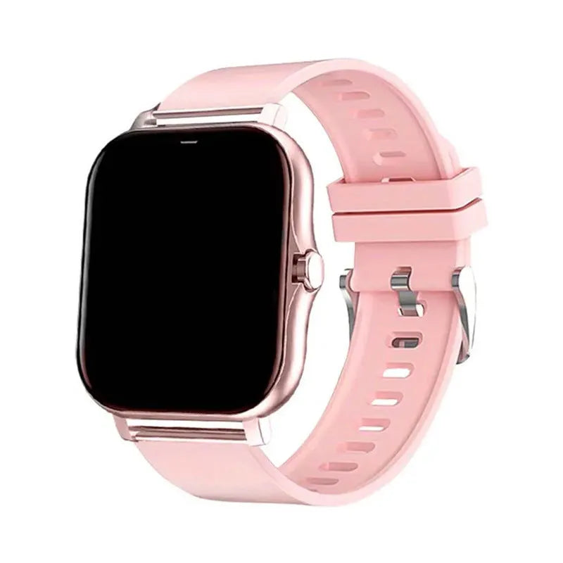 1.44-inch touchscreen smart watch with silicone strap showing Bluetooth calling and health monitoring features