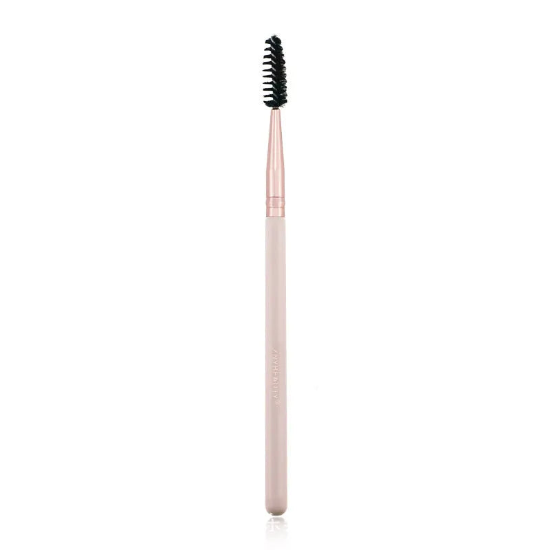 26-piece pink professional makeup brush set with wooden handles and wool bristles for face application