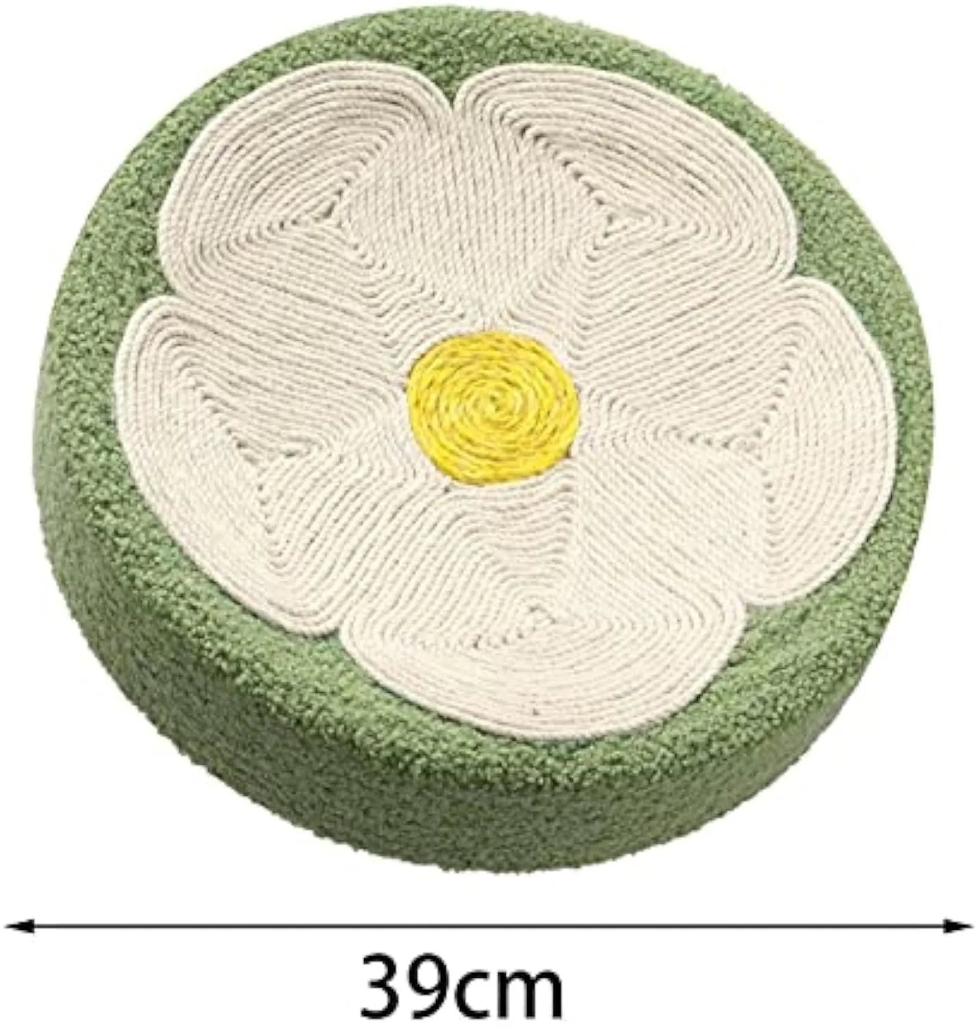 Green deep bowl shaped cat lounge bed with sisal scratching surface