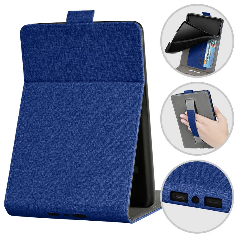 TPU protective case for Kindle with embossed bracket stand design in a selection of colours and patterns.