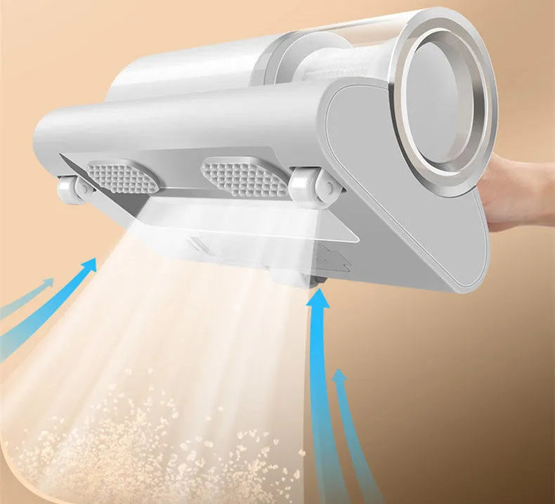 White wireless mite removal instrument with UV sterilization and 300W vacuum for household bed cleaning
