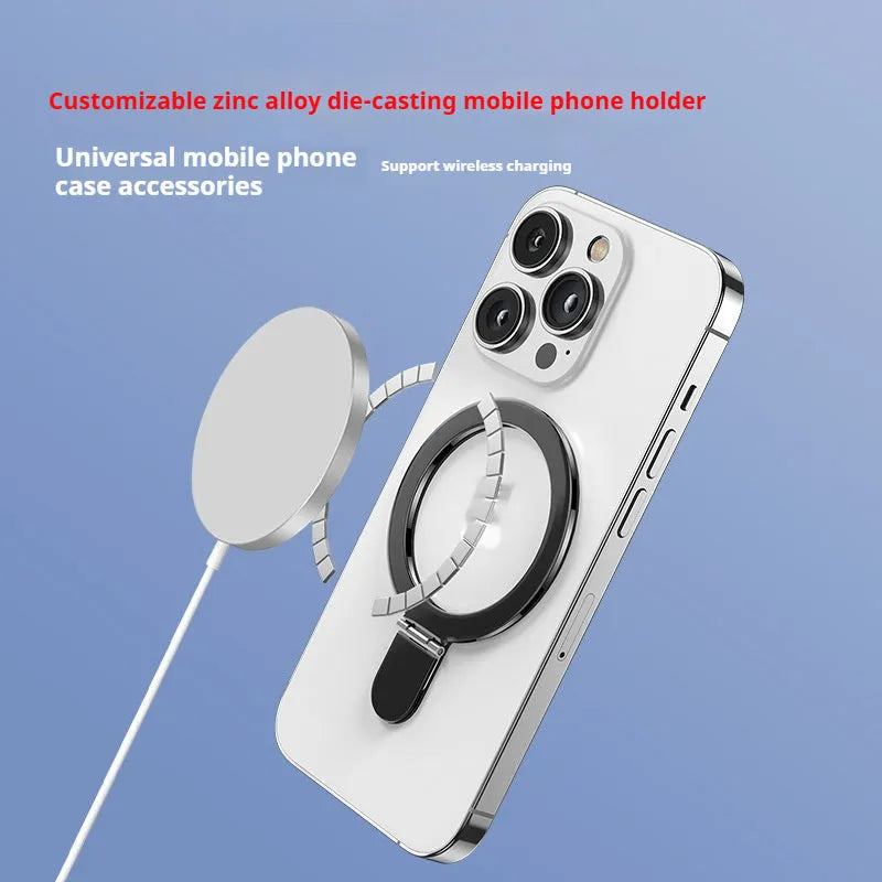 Zinc alloy adhesive magnetic phone holder in rose gold for desktop use