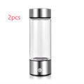Electric hydrogen water generator bottle in silver colour with borosilicate glass construction and 500ml capacity