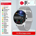 Sports bracelet smart watch with blood pressure monitor, touch screen, and steel strap