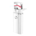White rechargeable hot curling mini eyelash curler with charging cable