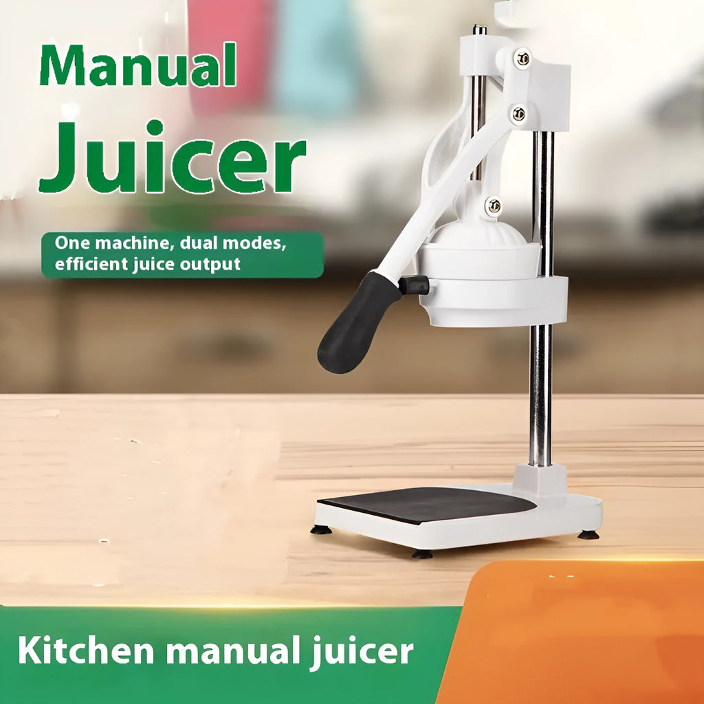 Commercial manual orange juice juicer with stainless steel construction and quick disassembly mechanism