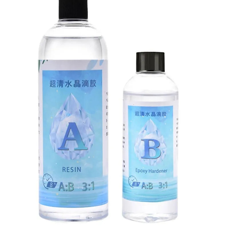 1kg epoxy resin crystal glue bottle with super clear hard or soft formula for DIY crafting