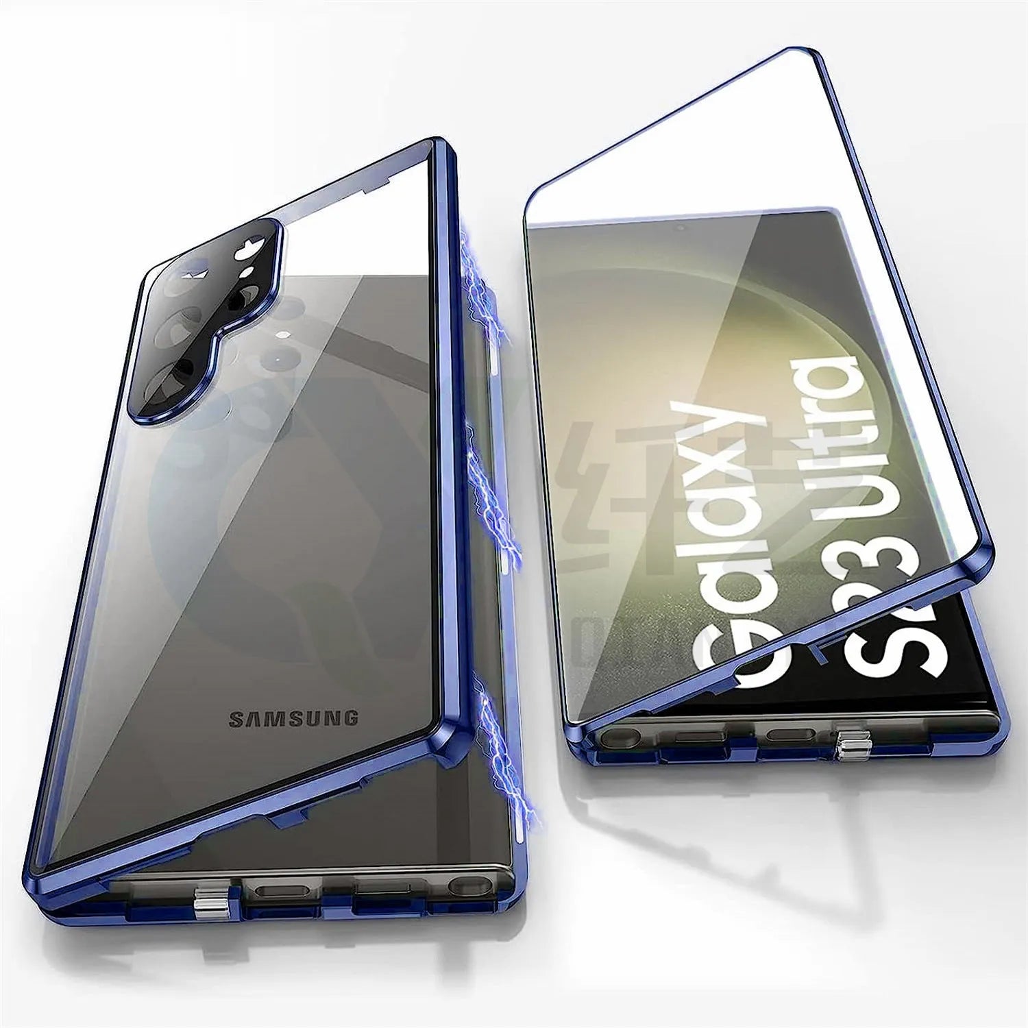Samsung S24 Ultra magnetic mirror phone case in multiple colours showing metal construction and mirror element