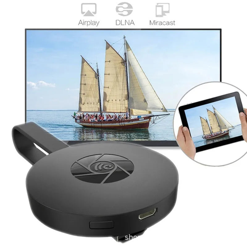 Wireless HDMI multi-monitoring dongle with WiFi screen projection, 1080p and 4K options, compact 11.9x12.2x4.2mm