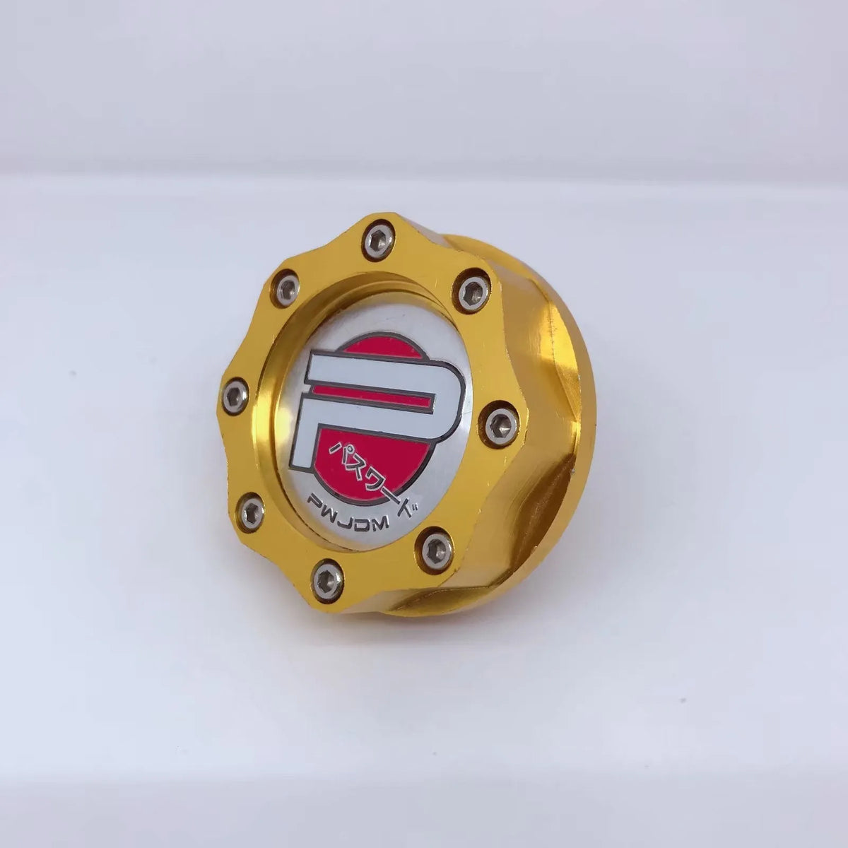 Aluminium alloy fuel tank cap for Honda cars in red, blue, gold, and purple colour options