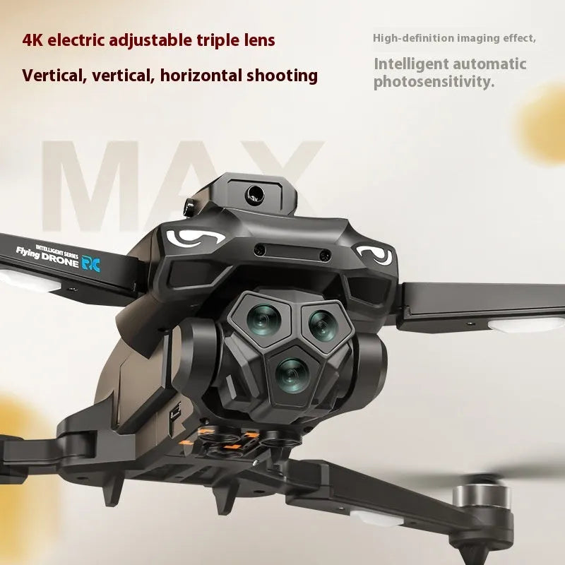 Brushless folding drone with 5G screen remote control, 4K camera, and colourful slide lights
