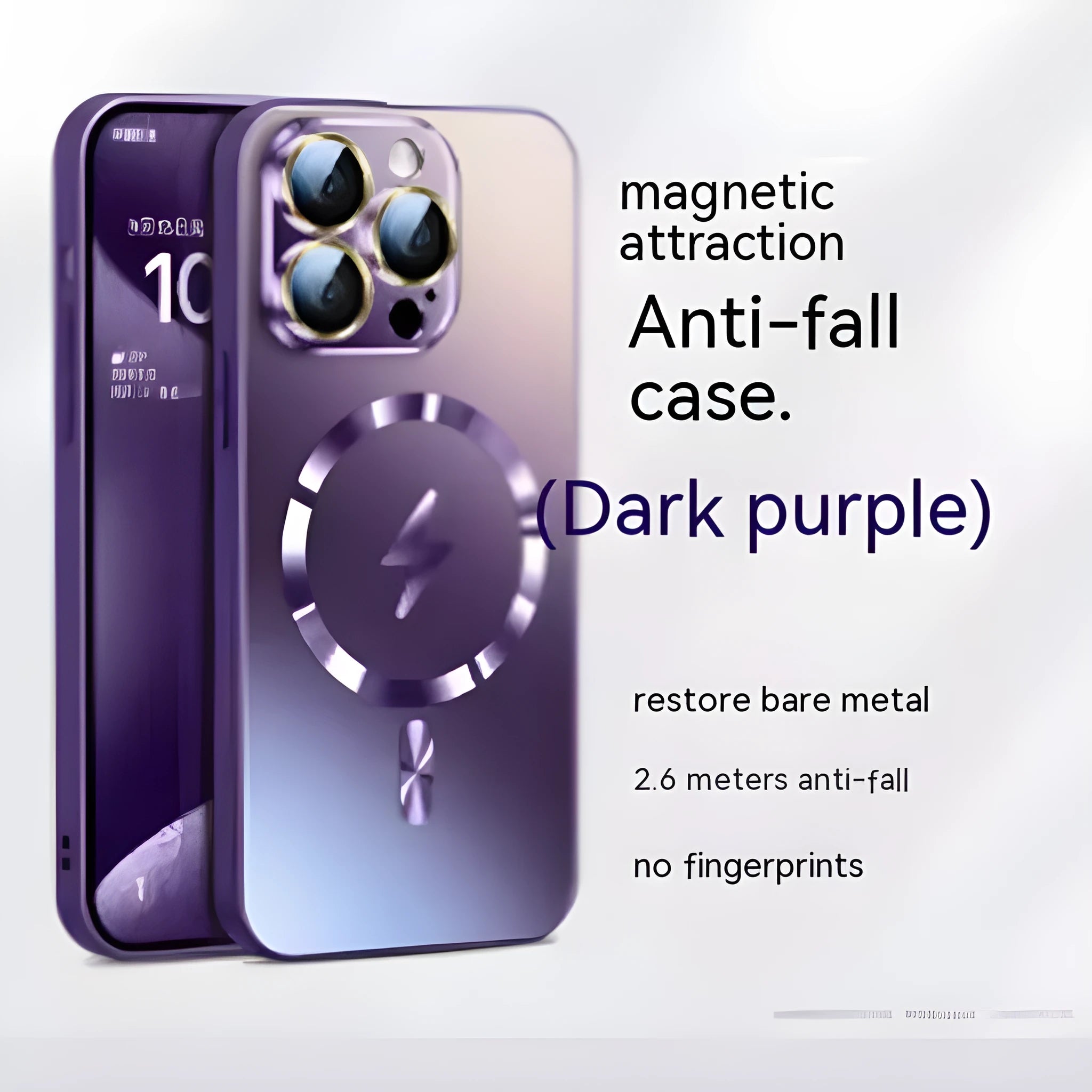 Frosted glass magnetic suction phone case in matte finish for iPhone 15 Pro Max, anti-fingerprint drop protection