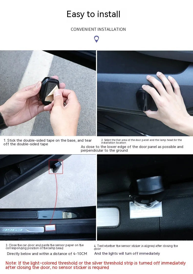 F2 car atmosphere light laser projector in bright black finish with ABS housing, 5V USB powered