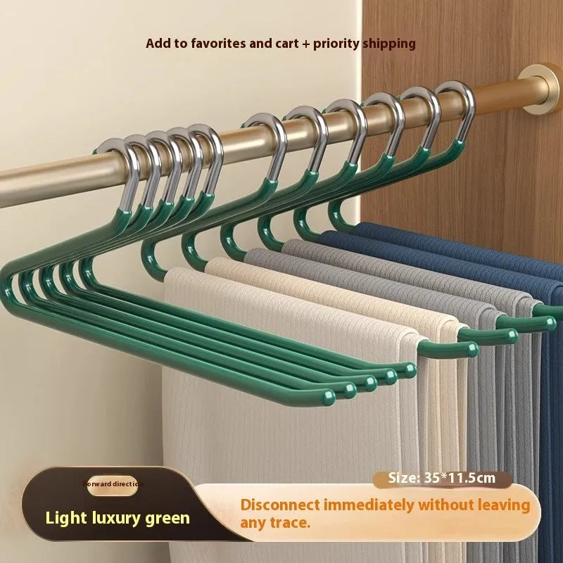 Z-shaped non-slip trousers hanger in cream white stainless steel dipped finish