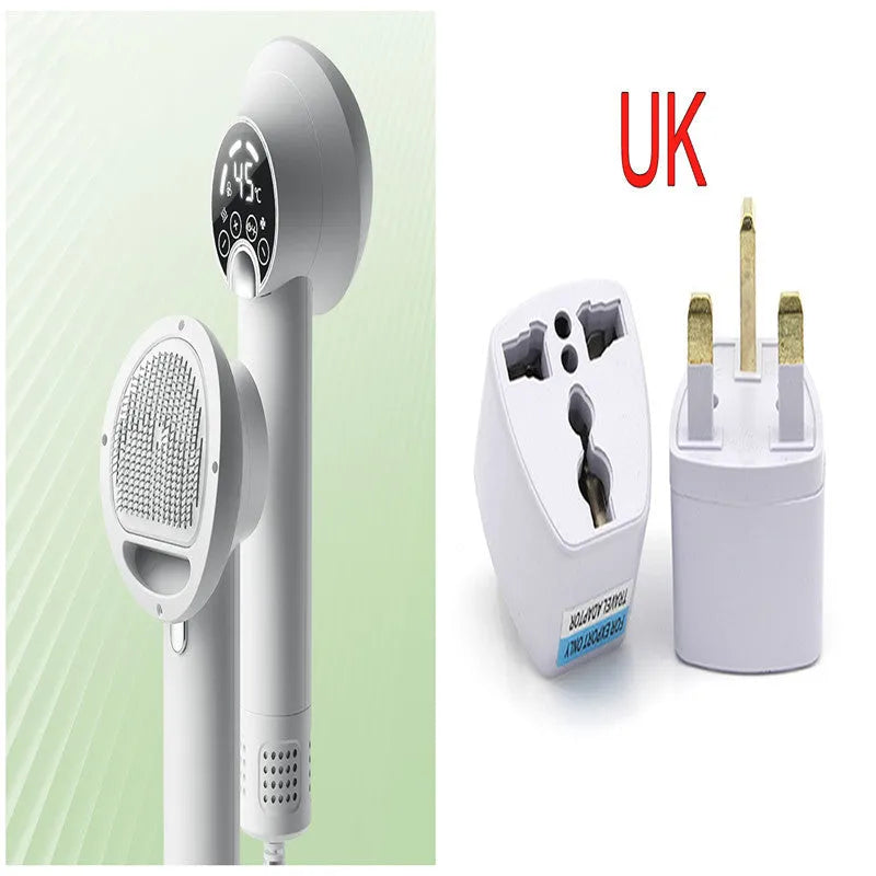 Smart pet hair dryer in white with blow and comb function for dog cat grooming