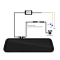 9.66-inch HD rearview mirror dash cam with CarPlay and Android Auto on car windshield
