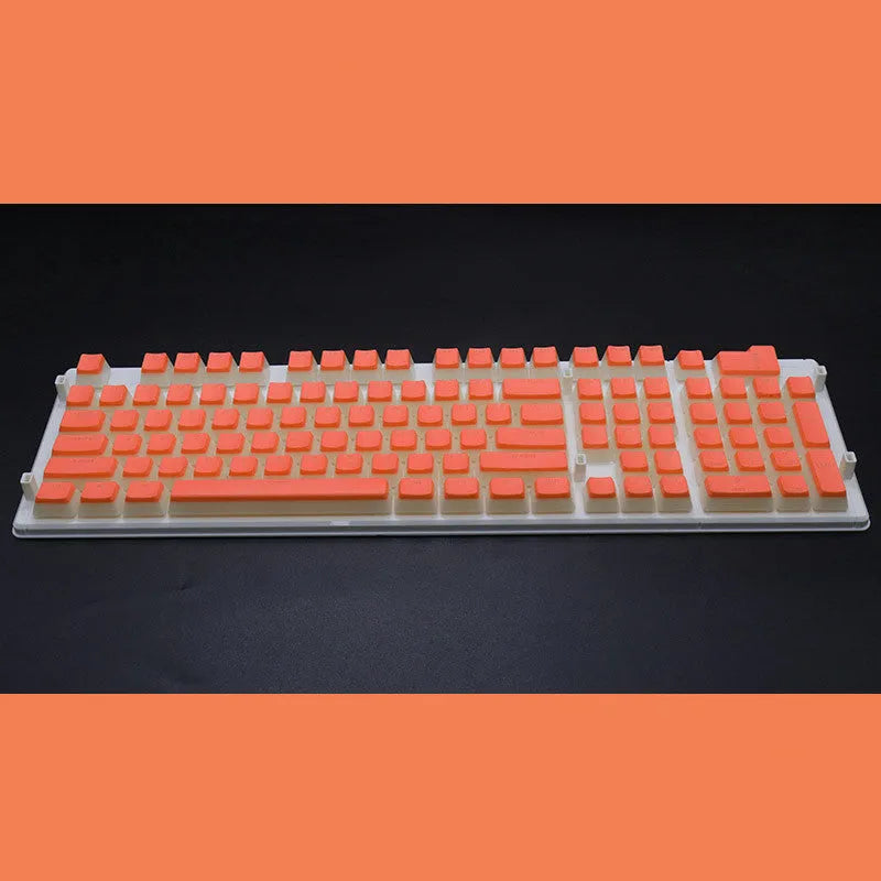 Set of 108 translucent pudding-style PBT keycaps for mechanical keyboards in assorted colours.
