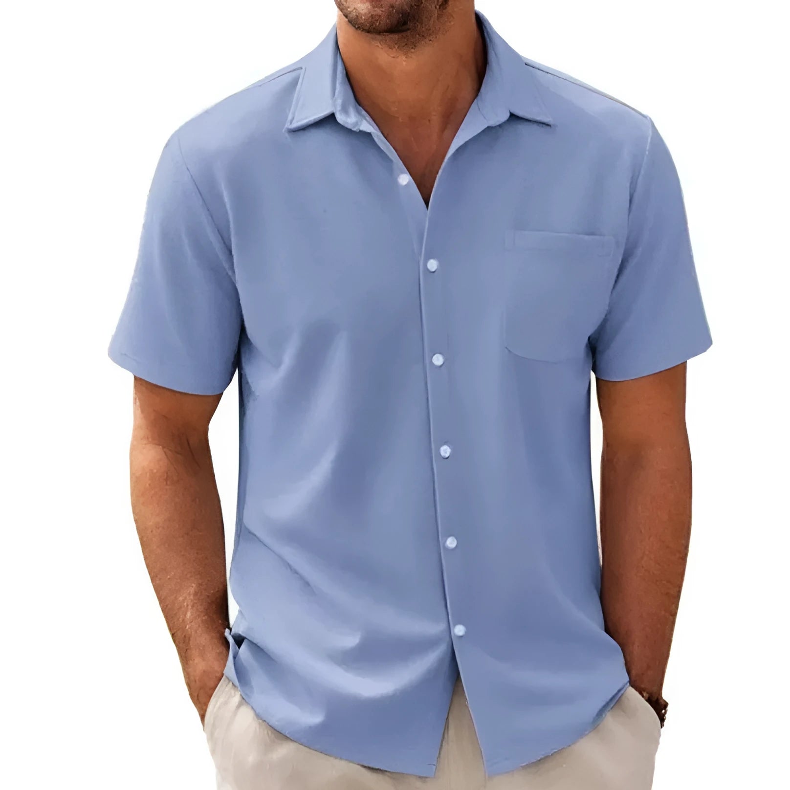 Men's plus size short sleeve cardigan in slim fit with digital print, available in multiple colours and sizes S to 5XL
