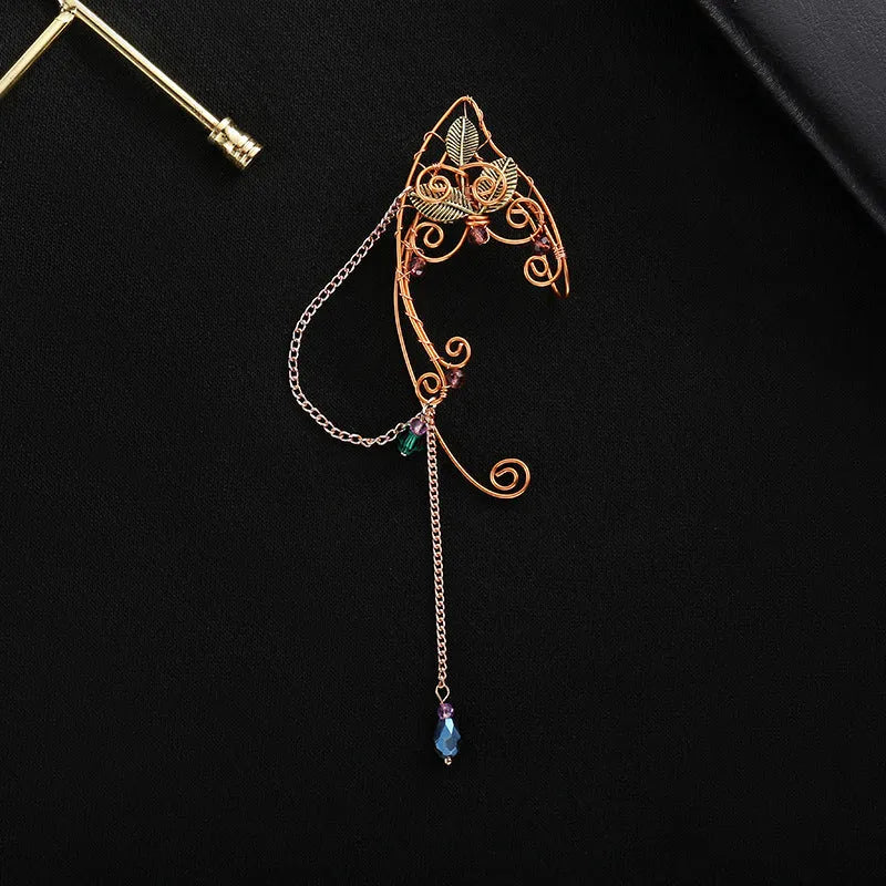 Long tassel non-piercing ear clip earrings for women in alloy with original design, single piece