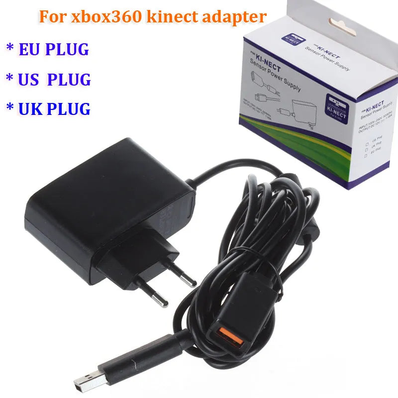 Xbox 360 Kinect power supply adapter with EU and US electrical compatibility