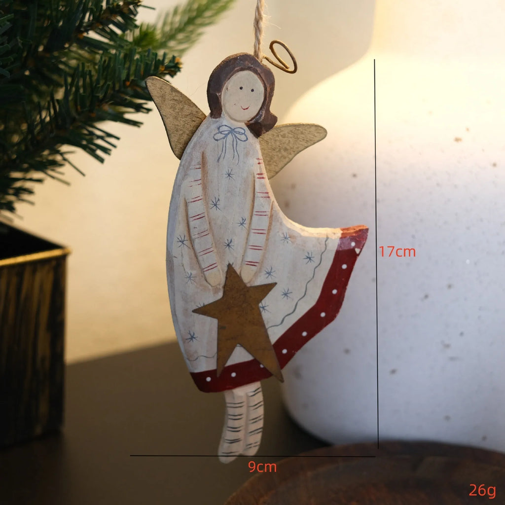 Wooden door plate pendant with hand-painted heart, XINGX and letter motifs in American country style