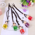 Glass bottle car air freshener hanging ornament with 55g aromatherapy refill options
