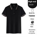 Ice-feeling solona colour matching work polo shirt in copper ammonia fibre ice silk fabric