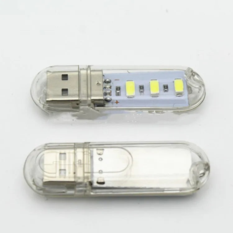 Mini USB outdoor camping night light with warm white and white light options, dimensions 59mm x 18mm x 9mm