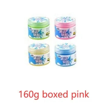 Blue and yellow blocks of magic cleaning gel adhesive putty for dust removal, 160g size.