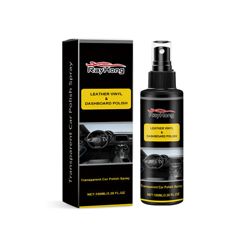 Car polishing spray container measuring 3.7 cm diameter by 14 cm height with box