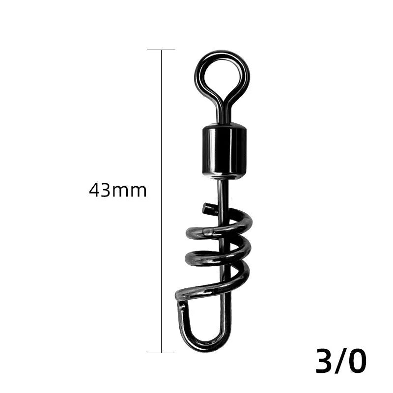 Fishing swivel connector with copper and stainless steel construction and 8-shaped ring design