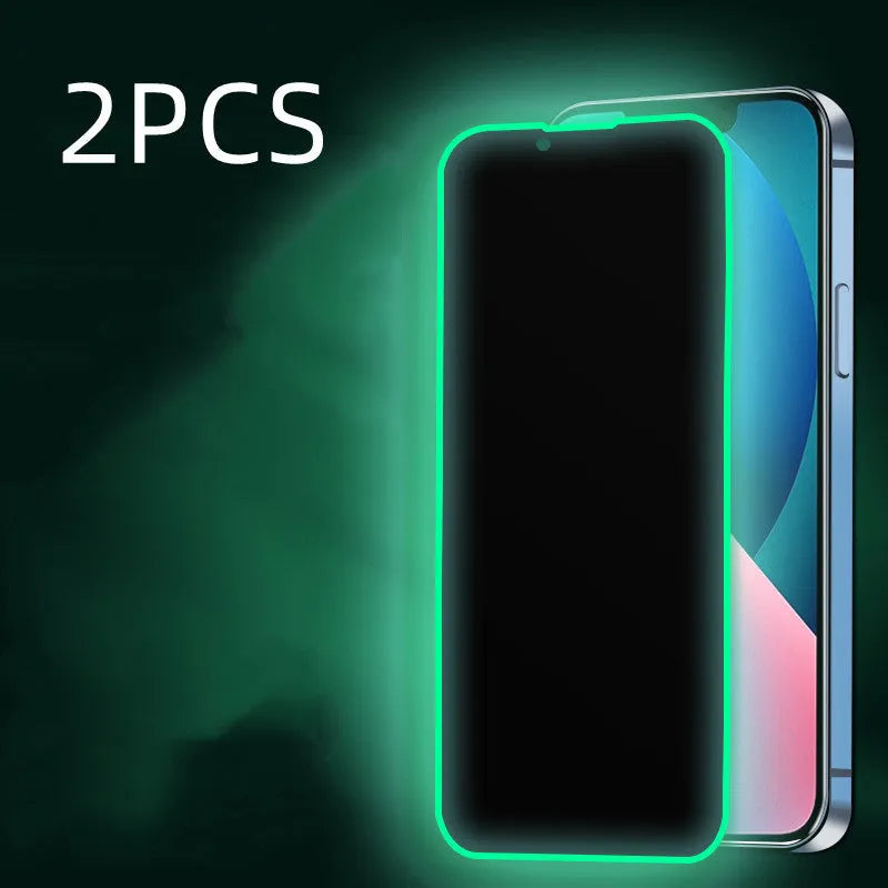 Luminous privacy tempered glass screen protector for iPhone, anti-peeping full coverage airbag edge
