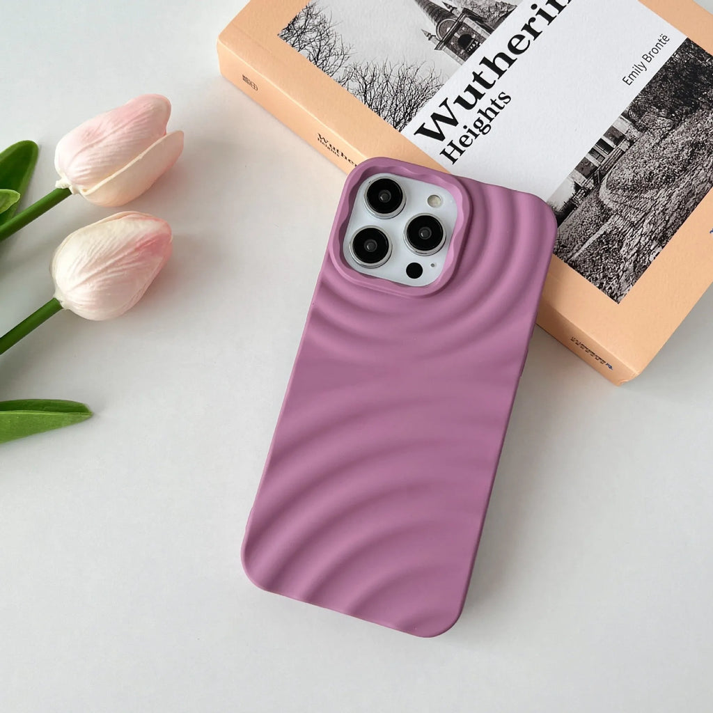 TPU water ripple phone case in MX corrugated colour compatible with iPhone 11-15 series showing textured surface