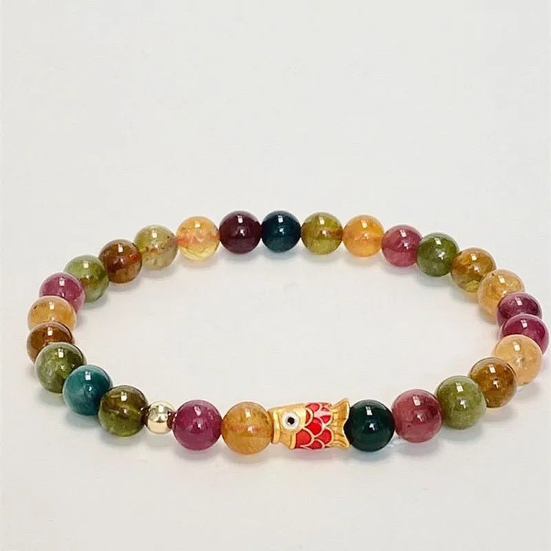 Geometric women's crystal bracelet with electroplated finish and eight colour options