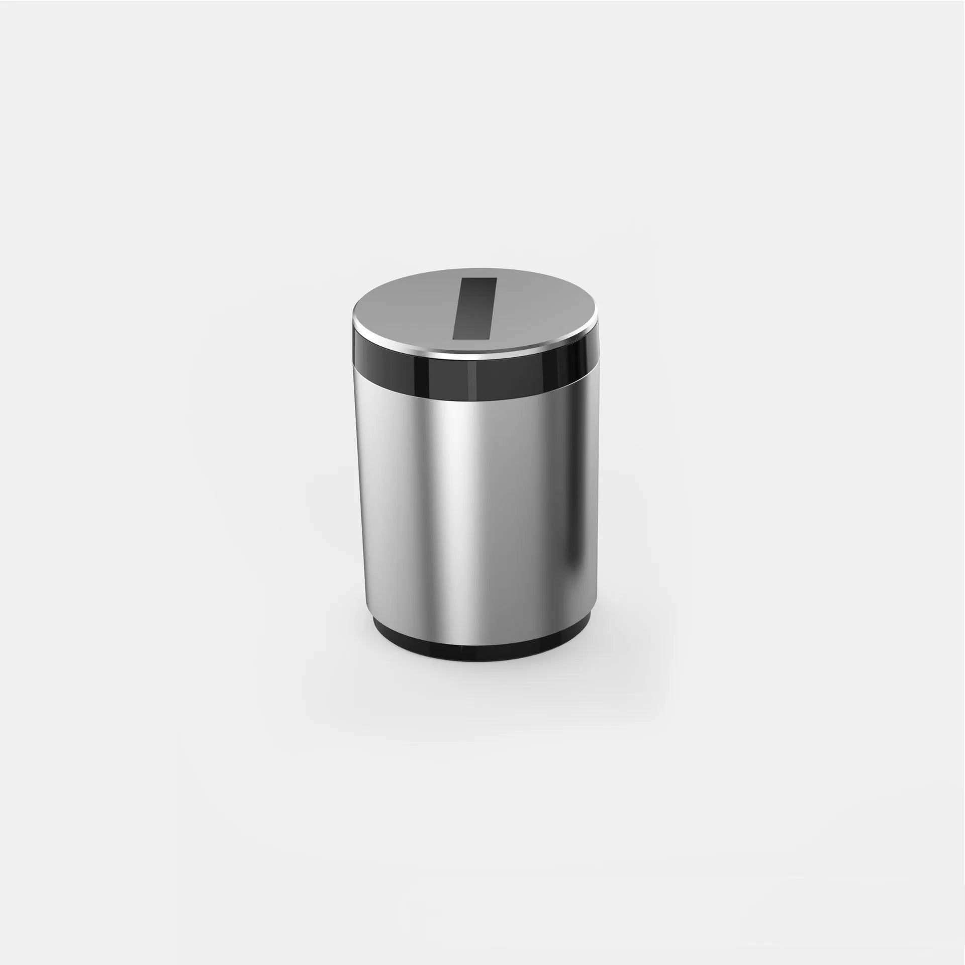 Automatic opening and closing ashtray in secret silver colour, 7x10cm size for car or desk