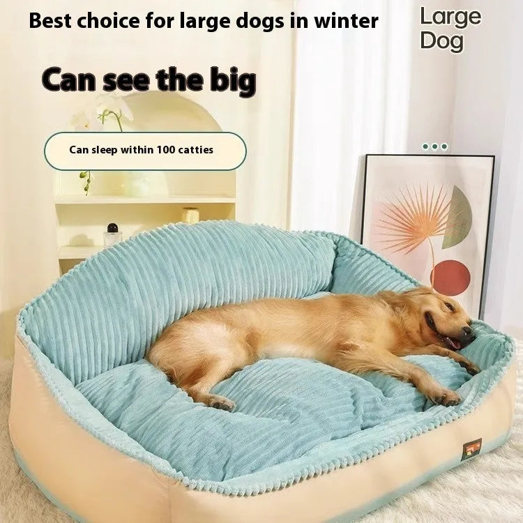 Morandi colour removable mat pet bed with kennel design for dogs and cats in two size options