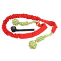 Dog tug of war rope grinding toy in cotton thread, black, gray, red colours, for interactive pet play