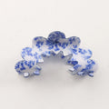PVC hair clip barrettes for women back head asymmetric natural style blue series multicolour patterns