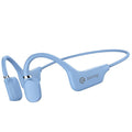 Bone conduction Bluetooth headset in retro green with hanging neck design and wireless sensor for sports running