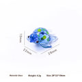 Glass crafts home ornament geometric turtle shape in blue and blue shell on desktop
