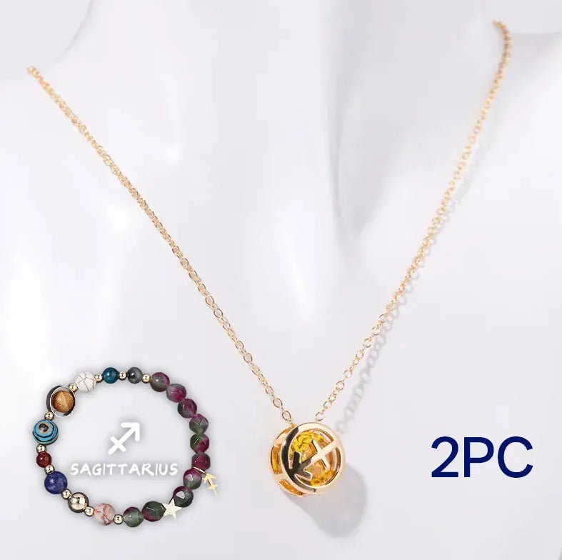 Natural stone beaded necklace and bracelet set showing coordinated jewellery pieces