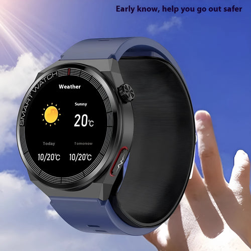 Blood pressure voice broadcast sport smart watch in black with TFT touch screen and silicone strap