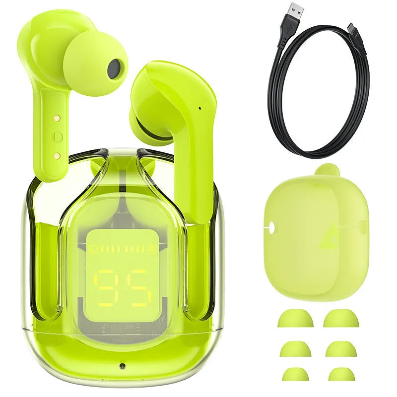 Mini wireless Bluetooth headset with LED digital display in multiple colour options