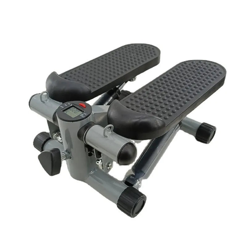 Silver grey hydraulic mini treadmill for waist slimming and home workouts.
