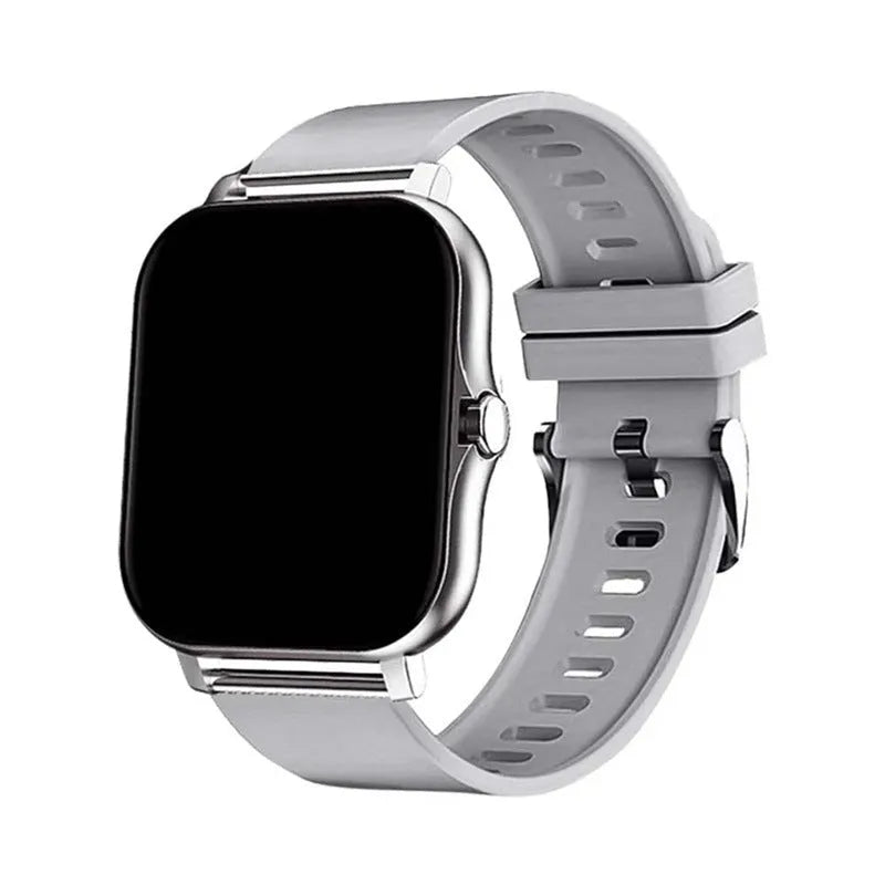 1.44-inch touchscreen smart watch with silicone strap showing Bluetooth calling and health monitoring features
