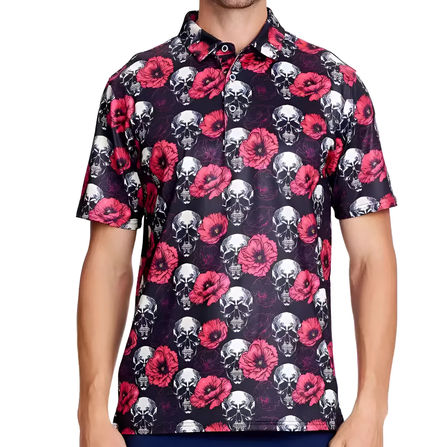 Men's 3D printed short sleeve t-shirt in Japanese retro style with zipper details on mesh fabric.