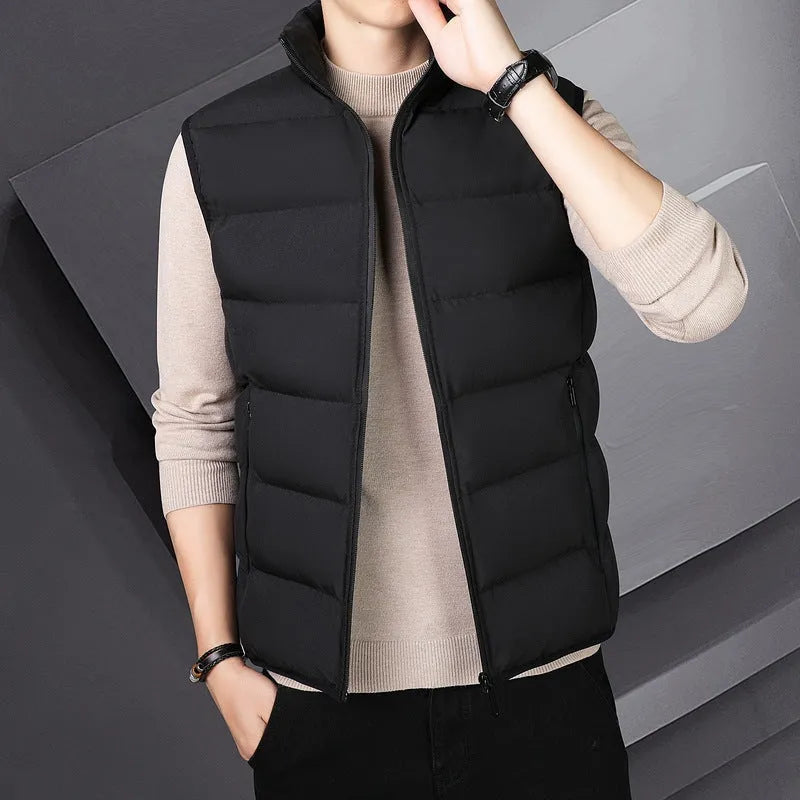 Men's slim fit warm sports down jacket in khaki colour, available in multiple sizes